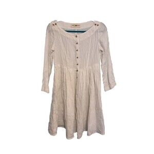 Mara‎ Hoffman White Short Mini Button Detailed Dress